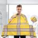 Waterproof Barber Cape - Yellow Buffalo Plaid & Cheetah Haircut Bib | Unisex Hair Cutting Cape for Men & Women - Buy Online on GoSupps.com