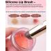 UULANFA Silicone Lip Brush with Cover Concealer Lip Oil Brush Portable Mini Makeup Bleanding Brush Angled Round Tip Makeup Applicator Dustproof Silicone Brush Tool for Lip Balm Lipstick (Black) - Buy Online on GoSupps.com