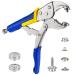 YZS Upgraded Version Snap Pliers Fastener Tool Kit Snap Installation Set Hand Tools for Fastening  Replacing Metal Snaps  Repairing Boat Covers  Canvas  Sewing  Tarps Blue+Yellow
