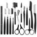YOPAY 16 in 1 Eyebrow Grooming Kit, Eyebrow Kit Dermaplaning Tool Include Face Razor, Tweezers, Scissors, Comb, Trimmer, Brush, Beauty Tools Set for Men,Women into Clear Bag (6.3" x 3.15")