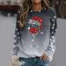 Women's Christmas Snowman & Penguin Print Sweatshirt - Grey | Cozy O-Neck Raglan Pullover for Winter Xmas | Cute Long Sleeve Top for Holidays - Buy Online on GoSupps.com