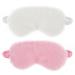 2 pieces plush eye mask soft sleep blind lift eye cover comfortable fury synthetic fur sleep mask satin napty night eye protection cover for women and men gift (white pink)