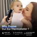 High Accuracy Ear Thermometer for Babies Kids & Adults | 32 Memory Recall LED Backlit Mute Function Night Light & 21 Disposable Probe Covers - Black - Buy Online on GoSupps.com