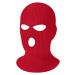 Geyoga 3 Hole Winter Knitted Mask Full Face Cover Ski Mask Warm Balaclava Face Mask for Outdoor Sports Red Adult Size