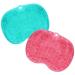 Rtteri 2 Pieces Shower Foot Scrubber Mat Silicone Shower Foot Massager Back Washer for Shower Back Scrubber Exfoliate Feet Scrubber with Non Slip Suction Cups Foot Cleaner for Men Women (Pink  Green)