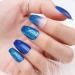 Blue Gradient Glitter Fake Nails | MISUD Medium Coffin Press-On Nails (24pcs) - StyleA-01 - Buy Online on GoSupps.com