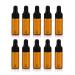 Simple-e 10pcs Amber Mini Glass Bottles (5ml) with Eye Droppers & Clean Cloth - Perfect for Essential Oils & Samples - International Shipping - Buy Online on GoSupps.com