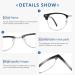 Przene Blue Light Blocking Glasses for Men & Women - Retro Round Semi-Rimless Eyewear with Spring Hinge in Black Leopard & Transparent - Buy Online on GoSupps.com