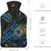 Shop Peacock Feathers Hot Water Bottle with Plush Cover - Ideal Hand Warmer for Adults & Kids (26.5x15.3cm) | International Shipping Available - Buy Online on GoSupps.com