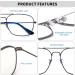 JM Plane Blue Light Blocking Glasses - Anti-Glare Computer Eyewear for Men & Women | Stylish Gunmetal Frame & Black Temple Tips - Buy Online on GoSupps.com
