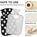 Buy Black & White Polka Dot Hot Water Bottle | 1L Pain Relief for Neck Shoulders Hands & Feet - Perfect Heating Solution - Buy Online on GoSupps.com