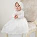 Leideur Baby White Christening Gown 9-12 Months | Baptism Dress for Girls | Special Occasion Birthday Outfit - Buy Online on GoSupps.com