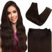 Easyouth Weft Hair Extensions Real Human Hair Weft Extensions Darkest Brown Sew in Hair Extensions Brown Real Hair Sew in Extensions 18 Inch 100g 18 Inch/45cm 3-Weft #2