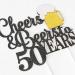 Cheers & Beers to 50 Years Cake Topper Happy 50th Birthday Cake Topper 50th Anniversary Party Supplies Black Glittery - Buy Online on GoSupps.com