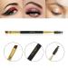 2pcs Docolor Duo Eyebrow Brush  Professional Eye Makeup Tool  Eyeshadow Brush and Spoolie Brush Black 2pcs black - Buy Online on GoSupps.com
