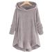 Hanxiulin Women's Fleece Plush Jacket - Warm Hooded Winter Parka Fluffy Zippered Long Down Coat for Outdoor Comfort - Gray - Buy Online on GoSupps.com