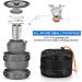 Odoland 12pcs Camping Cookware Mess Kit with Mini Stove - Lightweight Pot, Pan, Kettle, 2 Cups, Fork, Spoon Set for Backpacking, Camping, Hiking, Picnic - Outdoor Cooking Equipment - Buy Online on GoSupps.com