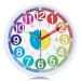 Lafocuse children wall clock silently colorful learning watch for boys and girls 3D digits creative without ticking for children's room kindergarten school 30cm