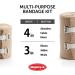 Premium Elastic Bandage Wrap - 4 Pack + 12 Extra Clips - Durable Compression Bandage - 2X 3 inch, 2X 4 inch Rolls - Stretches up to 15ft - Buy Online on GoSupps.com