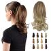 Sofeiyan 13" Ponytail Extension Long Curly Ponytail Clip in Claw Hair Extension Natural Looking Synthetic Hairpiece for Women Dark Blonde to Bleach Blonde Dark Blonde to Bleach Blonde 13"Claw Clip in