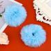 KINBOM Faux Fur Hair Ties - 2 Pack Blue Elastic Pom Poms for Girls | International Shipping Available - Buy Online on GoSupps.com