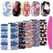 SILPECWEE 5 Sheets Flower Nail Polish Strips Self Adhesive Nail Stickers Full Nail Wraps Nail Art Accessories Nail Strips for Women with 1pc Nail File NO1