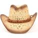 TOVOSO Shape-It Brim Western Cowboy Hat in Brown with Beads - Unisex Straw Cowboy Hat - Buy Online on GoSupps.com