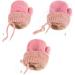 Infant Toddlers Winter Mittens with Cute Cartoon Design - Dual Layers Plush Padded Knitted Gloves for Baby Girls Boys 0-3 Years - Light Watermelon Red - Buy Online on GoSupps.com