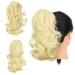 Gairyan 30cm ponytail hair part braid extensions long curly claw clip in ponytail extensions synthetic hair extensions wavy hair extension hair extension for women (bleached blond) 30 cm bleached blonde