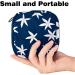 White Flower Pattern Navy Blue Sanitary Napkin Storage Bags | Eco-Friendly & Stylish Organization - Buy Online on GoSupps.com