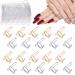 Ebanku 20PCs Wudu Nagel Ring for acrylic nails adjustable fingernail rings with 96PCs nail glue reusable metal nail ring set for artificial nails nail art decoration (gold and silver)