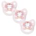 Dentistar Silikon Schnuller 3 Set- Size 2 6-14 months- tooth and jaw-friendly nucking with dental level- BPA-free- made in Germany- cat pink