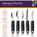 Special Supplies Adaptive Utensils - 5-Piece Kitchen Set for Hand Tremors, Arthritis, Parkinsons, Elderly - Non-Weighted, Non-Slip Handles - Stainless Steel Knives, Fork, Spoons (Black) - Buy Online on GoSupps.com