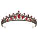SWEETV Red Tiaras and Crowns for Women  Wedding Tiara for Bride  Crystal Princess Crown  Birthday Headpiece  Old Gold Prom Party Celebration Costume Hair Accessories Lia