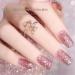 Glitter Nail Polish - Quick Dry Nail Varnish - Rose Gold Shimmering Metal Holographic Nail Paint - Color Pink Champagne Nail Polish No Need Cure 7 Days Lasting Glitter Pink - Buy Online on GoSupps.com
