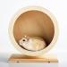 Seahelms Wooden Hamster Wheel Small Pets Exercise Wheel Mute Running Spinner Wheel for Rest And Exercise of Syrian Hamsters Gerbils Rat Mice Dwarf Small Chinchilla (M / 21cm)