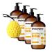 Everyone Lotion 32 Fluid Ounce Quick-Absorb Hydration Coconut Lemon Body Lotion Includes Bath Sponge Multipurpose for Face Body with Aloe Vera Vitamin E Pack of 4