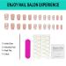 Pink White Square Press On Nails Kit - 24 Reusable Medium Fake Nails with Glue | International Shipping Available - Buy Online on GoSupps.com