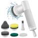 dinio Power Scrubber Upgraded Cordless Electric Scrubber with Short Handle Cleaning Brush with 6 Replacement Parts Brush