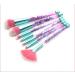 Glitter Makeup Brushes Set for Girls Sparkle 7pc Foundation Brush with Lip Eye shadow Eyebrow Blush Powder Fan Eye Blender Brush in Set