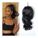 Messy Bun Hair Piece for Women 12-18 Inch Brazilian Loose Wavy with Drawstring Hair Comb Curly Ponytail Extensions Brazilian Hair Black Ponytail Hair Extensions Hair Scrunchies (Color : Black Size 18inch 150g Black