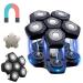 WAHFOX 6 Blades Head Shaver Replacement Blades Magnetic Interface Unique design fit for FREEDOM GROOMING Telfun AidallsWellup Wyklaus Head Shaver Black Magnetic Interface