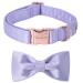 Unique Style Paw's dog collar purple silk dog collar with loop soft fly Adjustable pet collar gift for female medium dogs M lavender-CB