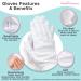 3 Pairs White Premium Cotton Sleep Gloves for Eczema and Dry Hands - Overnight Moisturizing Gloves for Men and Women - Includes Mesh Laundry Bag - Fits Most - Buy Online on GoSupps.com