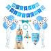 Dog birthday bandana hat banner set dog birthday decoration dog hat dog bandana scarf glossy dog fly collar for boys and girls party accessories (blue) blue