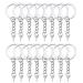 HAUTOCO 100Pcs Keychain Rings with Chain  Open Jump Rings and Screw Eye Pins for Crafts Charm Jewelry Making(1 Inch/25mm) Style-01