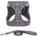 Suredoo Dog Harness for Small Dogs with Leash - Reflective Breathable & Anti-Training - Gray Checkered Design - Ideal for Small to Medium Dogs - Buy Online on GoSupps.com