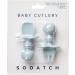 Sodatch Baby Cutlery Blue Grey - 100% Food Grade Silicone Utensils | BPA Free & Easy Grip for Babies - Buy Online on GoSupps.com