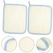 OHPHCALL 4pcs Square Towel Soap Bag Exfoliating Washcloth Exfoliating Cloth Body Cloth Scrubber Nylon Beige - Buy Online on GoSupps.com