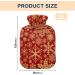 Golden Snowflakes Christmas Hot Water Bottle & Cover - Soft Warm 2L for Winter Comfort - Buy Online on GoSupps.com